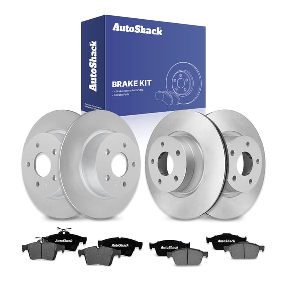AutoShack Front & Rear Brake Rotors & Ceramic Pads for Ford, Escape 2013-2016, AWD FWD L4 1.6L 2.5L - Coated - ArmorStop