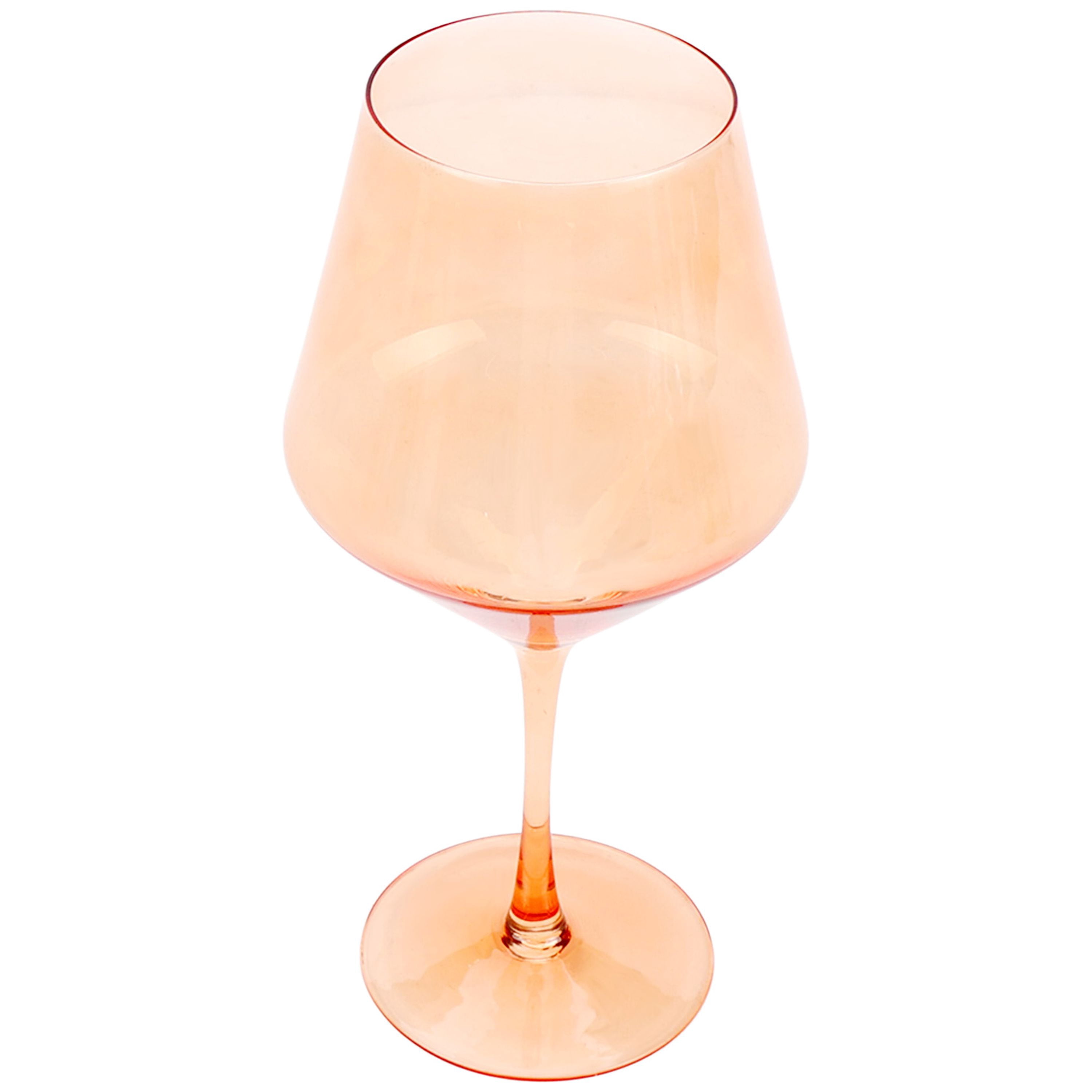 Just Feed Me by Jessie James Decker 4-Piece 22-Ounce Stemmed Wine Glass Set, Peach Amber