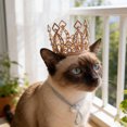 thumbnail image 4 of Sparkling Pet Crown Adjustable Cat Crown with Drawstring Rhinestone Tiara Crown for Cats And Small Dogs Cosplay Party Photo Prop, 4 of 8