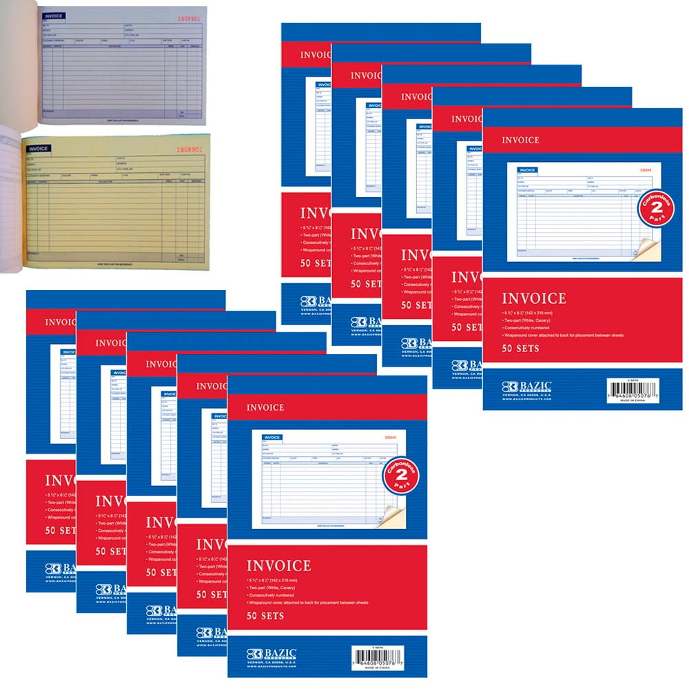 1 Carbonless Invoice Receipt Record Book 2 Part 50 Sets Duplicate Receipt New !!