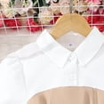 thumbnail image 4 of Ashirexll Robe d'Été pour Filles, Couleur Unie, Col à Revers, Manches Courtes, Décontractée, Tunique Ligne A, pour Ados et Enfants, 4 of 7