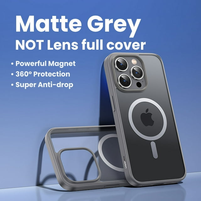 Magnetic Ring Case for iPhone 15 Pro Max Case for iPhone 14 13 12 Pro Max 15pro Magnet TPU Cover Shockproof Cases Matte Grey For iPhone 15Pro Max