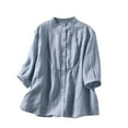 thumbnail image 1 of CEHVOM Blouse Mode Femme Manches Courtes Col Rond Décontracté Élastique Confortable en Solde, 1 of 4