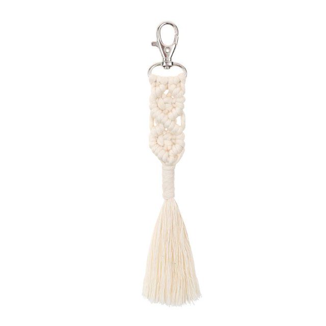 Techinal Tassel Keychains for Women Boho key Holder Keyring Macrame Bag Charm Car Hanging Jewelry Gift for Friends