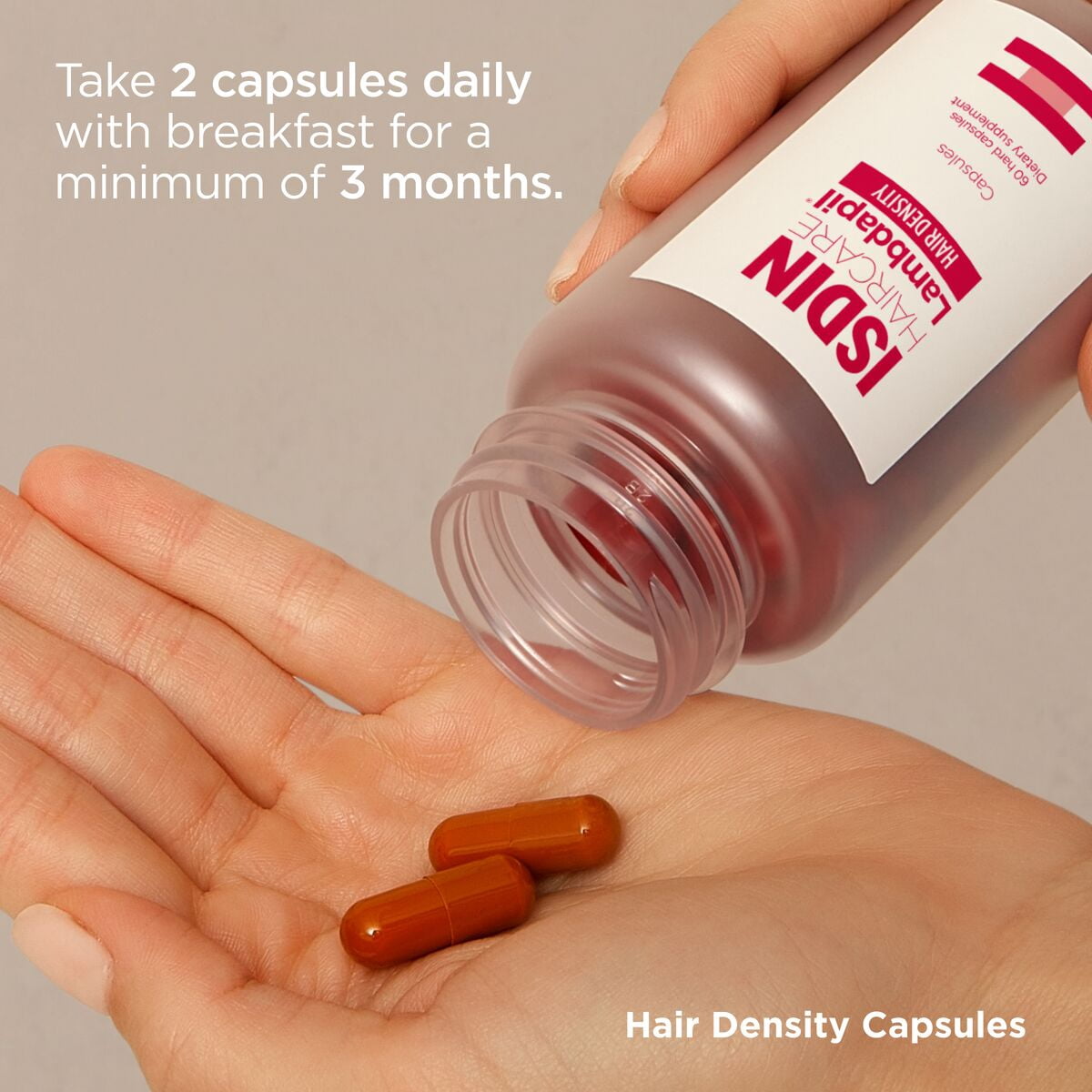 ISDIN Lambdapil Hair Density Capsules: Hair Thickening Vitamin Capsules for thinning hair, 60 Capsules.