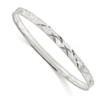thumbnail image 1 of Sterling Silver Diamond Cut Slip-on Bangle (Weight: 6.94 Grams, Length: 8 Inches), 1 of 2