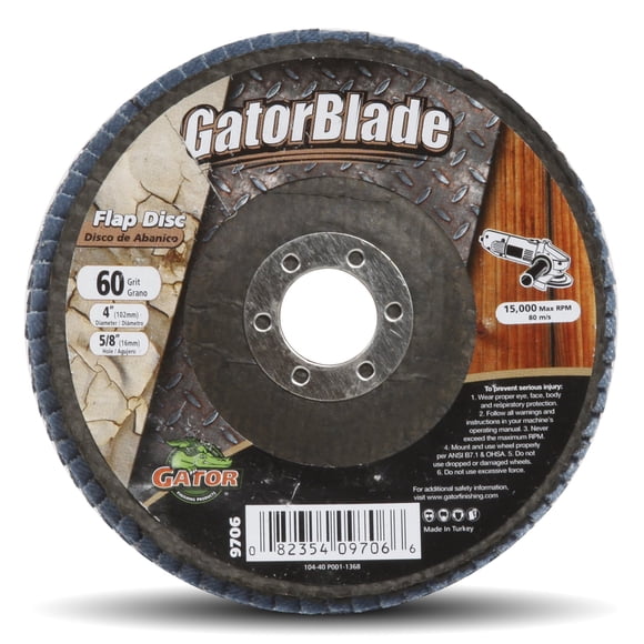 Disco de solapa Gator Finshing 9706, grano 60, 10 cm