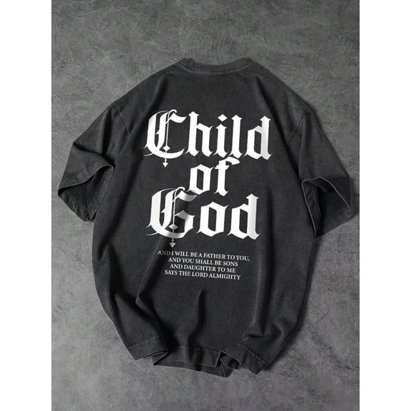 Crewneck Gothic Child of God Christian Graphic Vintage Grunge Y2k Cotton Men's Women's T-Shirt