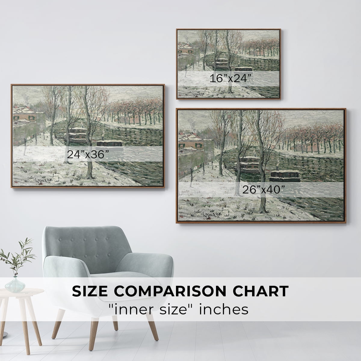 Vintage Landscape-CLXVI By Wexford Home Framed in Walnut Wood Gallery Wrapped Canvas 25 in. x 37 in.