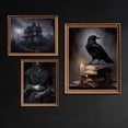 thumbnail image 3 of Póster de casa encantada de arte Dark Academia, impresiones para galería, sala de estar, decoración del hogar, pintura en lienzo de bruja gótica, Cuervo, arte de pared, 3 of 4