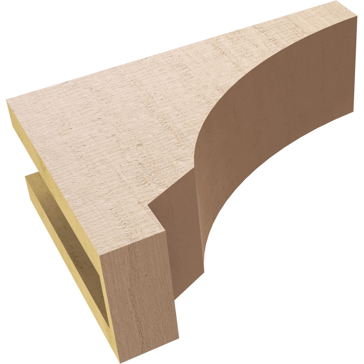 4"W x 12"D x 8"H Classic Moab Rough Cedar Woodgrain TimberThane Corbel, Primed Tan