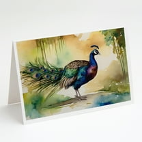 Peacock Greeting Cards Pack of 8 7 in x 5 in