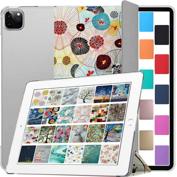 DuraSafe Cases iPad PRO 11 Inch 2020 2 2021 3 2022 4 Gen [ PRO 11 2nd 3rd 4th ] MHQR3LL/A MHQT3LL/A MHQW3LL/A MHQX3LL/A MHQU3LL/A MHQV3LL/A MY232LL/A Printed iPad Cover Hard Back - Yarn Flowers