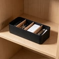 thumbnail image 5 of Bamboo Wood Makeup Organizer Basket, 8 Compartment Desktop Storage Box for Cosmetics, Brushes, Lipsticks, Black, 5 of 6