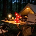 thumbnail image 5 of Partheme Fish Tail LED Marquee Night Light with Warm White Bulbs, Cute Mermaid Shaped Desk Lamp Battery Operated for Youth Bedroom Party, Wall Decor, Red, 5 of 6