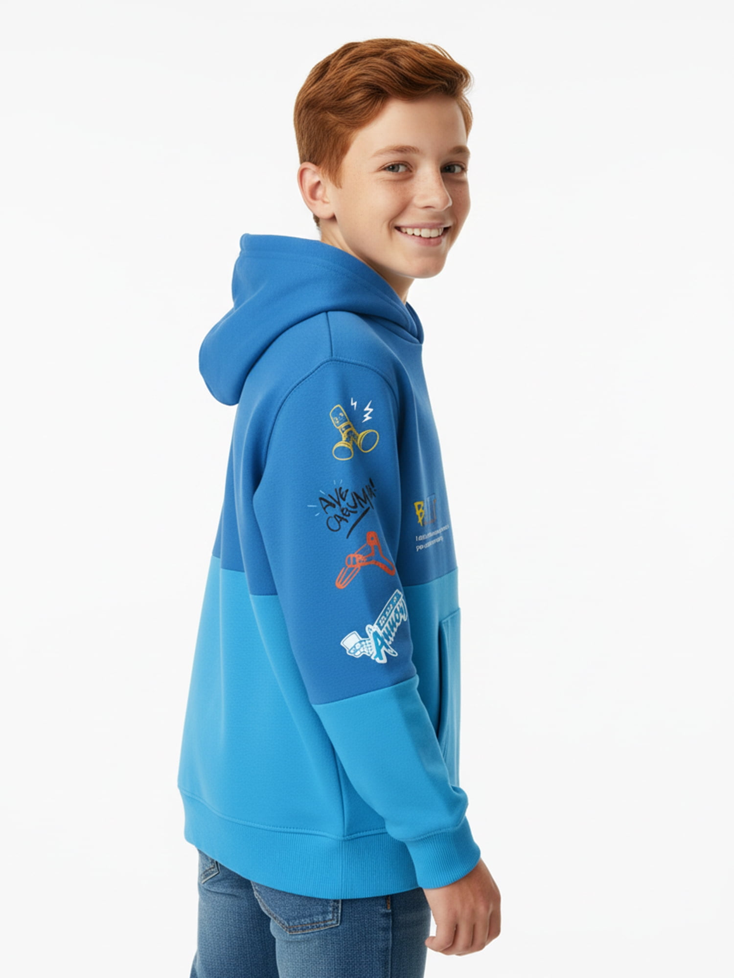 The Simpson’s Boy’s Colorblock Fleece Graphic Hoodie, Sizes 4-18
