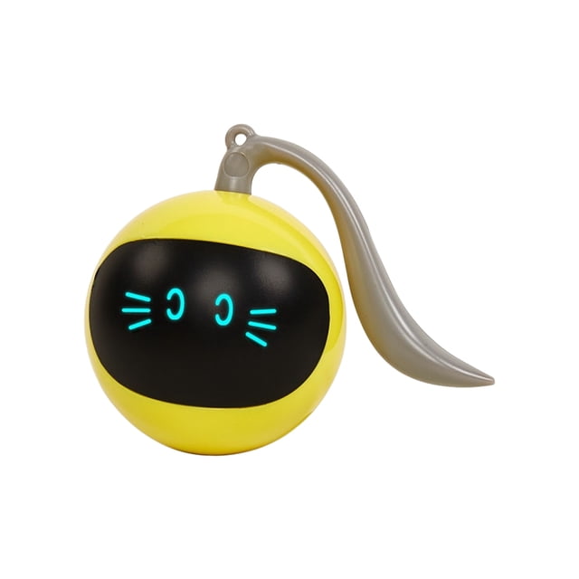crativent USB Charging Intelligent Irregular Route LED Light Robot - Eco-friendly Reusable Fun Obstacle Avoidance Instinct Yellow 1Set