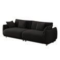 thumbnail image 6 of Aukfa 87" Modern Comfy Sofa, Upholstered 3 Seater Couch for Living Room, 4 Pillows, Teddy Fleece Black, 6 of 7