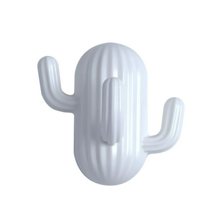 

Hanging Key Jewelry Wall Hook Cactus Shape Multi Purpose Hooks for Spatula Set Water Ladle Bracelet White