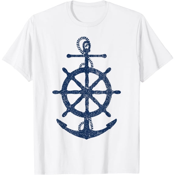 vintage distressed sail boating nautical grungy navy anchor T-Shirt mens t shirt,white,women,funny,misfits,men,journey
