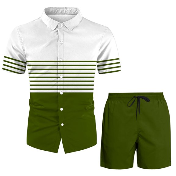 Vedolay Matching Short Sets For Men Men's Summer Polo Shirt & Shorts Set Zip Polo Two Piece Casual Sports Outfits,Mint Green L