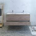 thumbnail image 4 of Fresca Fcb9260-D-I Catania 60" Wall Mounted Double Basin Vanity Set - Rustic Natural Wood, 4 of 8