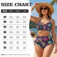 thumbnail image 7 of CHAQLIN Colorful Hawaiian Palm Tree Bikini Sets Two Piece Push Up Padded Swimsuits High Waist Twist Front Bathing Suits for Women Cross Lace Up Bikinis Beach Swimwear Tankini Swimsuit XS-3XL, 7 of 7