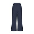 thumbnail image 4 of SMihono Clearance 2024 Young Ladies Plus Size Loose Casual Full Length Pants Women'S Loose Solid Color Leisure Set Texture Drawstring Sports Pants Dark Blue 10, 4 of 5