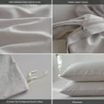 thumbnail image 5 of MooMee Duvet Cover Set King 100% Washed Cotton Twill Ultra-Soft Breathable Linen Like 3-Piece (Light Grey, 104"x90"), 5 of 7