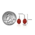 thumbnail image 7 of AeraVida Minimalist Oval Reconstructed Red Coral Sterling Silver Hook Dangle Earrings, 7 of 7
