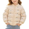 thumbnail image 2 of QSXADF Kids Quilted Jackets Warm Snap Button Puffer Coat Long Sleeve Lightweightful Graphic Print Snap Button Padded Inner Layer Casual Fall Winter Coat for Children, 2 of 6