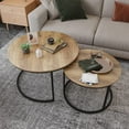 thumbnail image 3 of Smuxee Modern Wooden Round Nesting Coffee Table Set for Living Room, 3 of 8