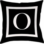 IDG Classic Block Monogram Decorative Pillow - Black