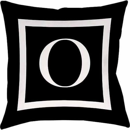 IDG Classic Block Monogram Decorative Pillow - Black