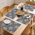 thumbnail image 5 of Dark Grey Palm Tree Placemats Set of 4 Summer Botanical Tropical Tree Place Mats Indoor Wipeable Table Mats Washable Cloth Dining Table Placemats for Kitchen Holiday Party Home Decor 13x19 Inch, 5 of 9