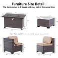 thumbnail image 3 of ASJMR 8 Pieces Wicker Patio Furniture Set With Gas Fire Pit Table,Outdoor Rattan Sectional Sofa Conversation Set With Cushions & Coffee Table,Sand, 3 of 10