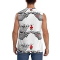thumbnail image 4 of Bingfone Moose Kissing Under Mistletoe Pattern Men's Tank Tops Workout Sleeveless Tee Shirts Running Beach Tanks for Men-Medium, 4 of 7
