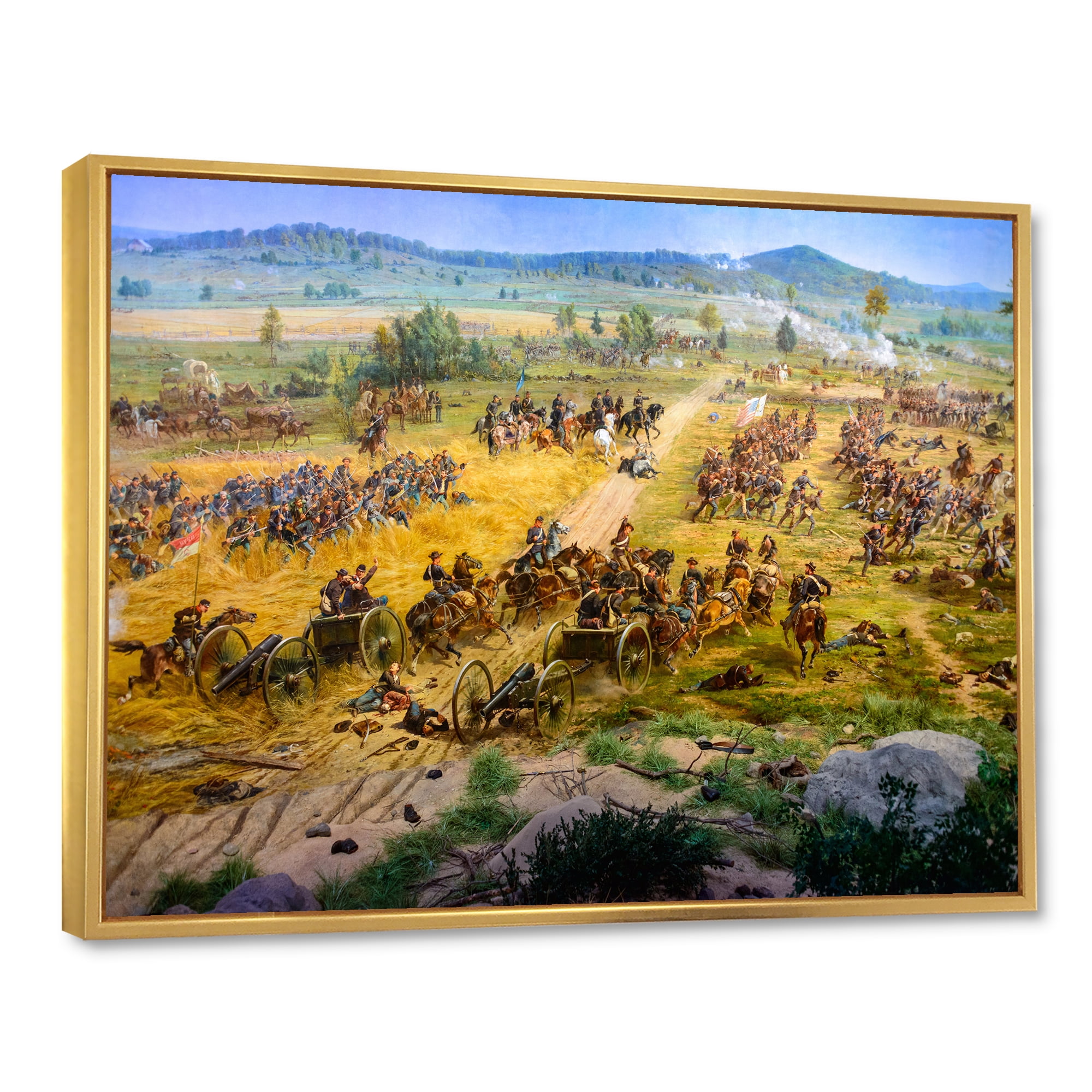 Designart 'Historical Gettysburg National Military Park' Vintage Framed Canvas Wall Art Print