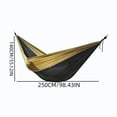 thumbnail image 3 of Outdoor Hammock, Portable Foldable Woven Swing Bed Single Double Size, Compact Packable Hammock for Camping Hiking Backyard Travel Black, 3 of 6