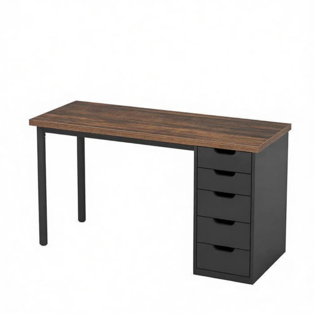 Modern Office Desk, Sturdy Metal Frame Computer Desk, Simple Writing Workstation, Spacious Desktop Multipurpose Study Laptop Table for Home Office, Bedroom, Study Room