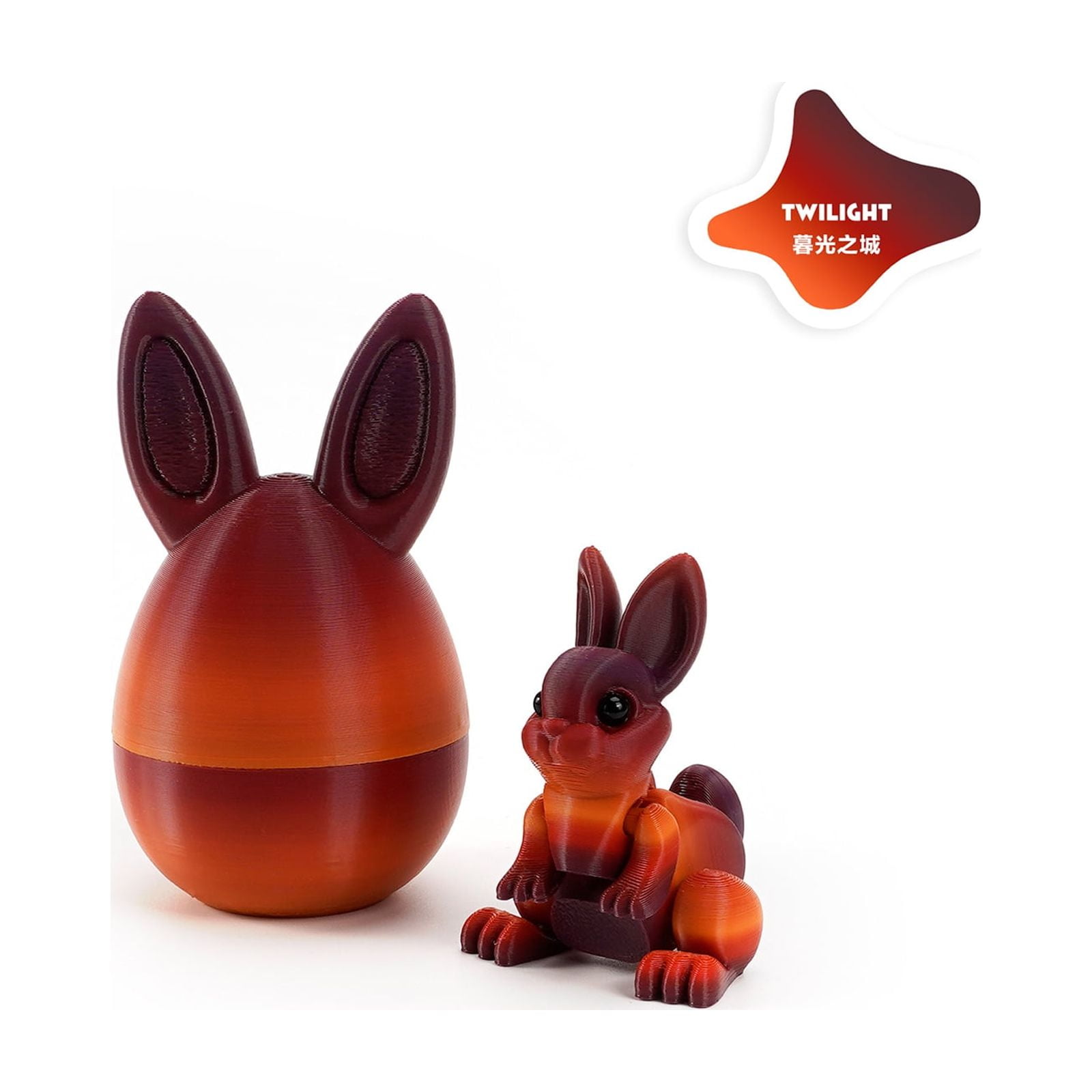 6Pcs 3.27Inch 3D Printed Easter Eggs Basket Stuffers, Mystery Egg Includes Bunny, for Easter Gifts Home Executive Desk Decorations