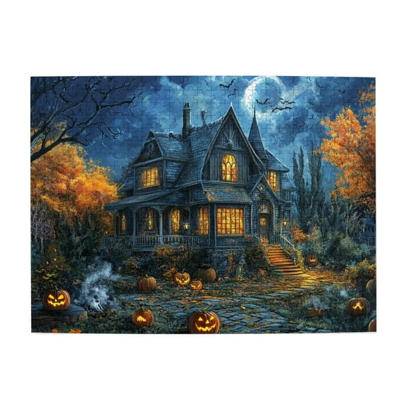 500 PCS 500 piece Wooden puzzle for adults 500 pieces moonlit night Villa,Stunning Artwork,Impossible Hard Difficult Challenging Puzzles for Adults,Gift for Puzzle Lovers,Stress relieving puzzle