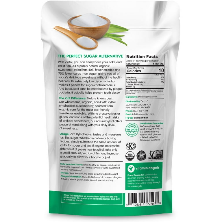 Zint Organic Low-Calorie Xylitol Natural Sweetener, 1.0 Lb