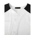 thumbnail image 4 of Ma Croix Men's Premium Baseball Tee Button Down Two Tone Raglan Short Sleeve Jersey, 4 of 7