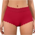 thumbnail image 2 of Sunvit-Panties Juniors Brief Underwear - Mid-Rise, Stretchy Nylon Spandex, Lace Waistband, VPL-Free, Wine Color, Size S, Soft Everyday Comfort for Form-Fitting Clothes, 2 of 6