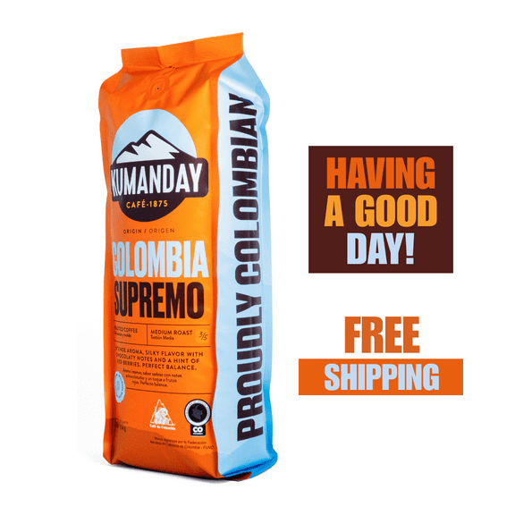 Kumanday Coffee Supremo, Medium , Roast Ground, 100% Colombian Arabica Coffee, 16oz