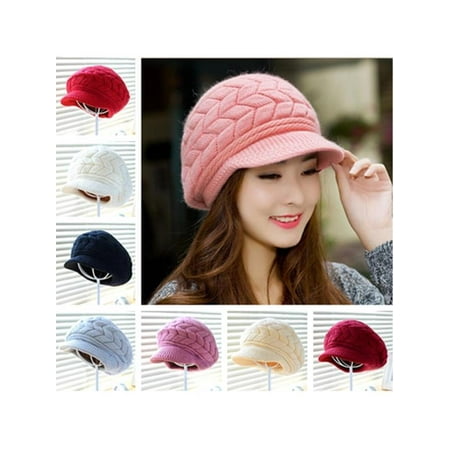- New Women Autumn Winter Cap Knitted Hat Rabbit Fur Cap Ladies Fashion Hat