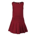 thumbnail image 2 of Bienzoe Girl's Stretchy Pleated Durable School Uniforms Jumper Burgundy 5, 2 of 3