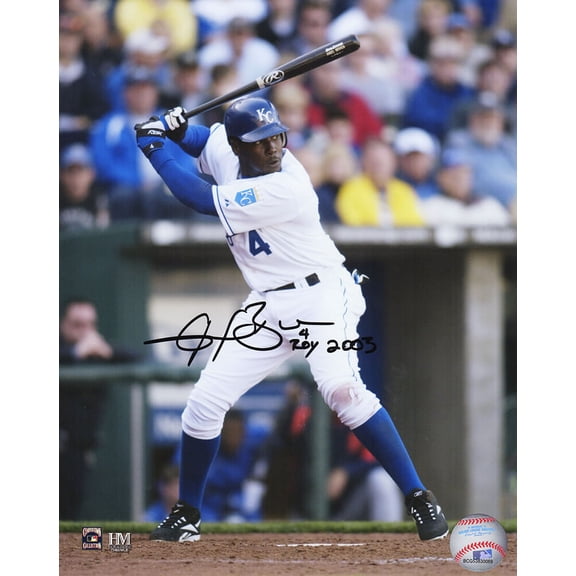 Angel Berroa Signed Kansas City Royals Action 8x10 Photo w/ROY 2003 AL