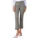 thumbnail image 1 of Pantalones de traje de oficina de cintura alta con abertura lateral de cuadros para mujer INSPIRE CHIC XL Negro, 1 of 6